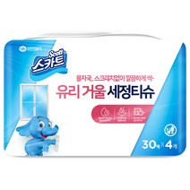 스카트 유리거울세정티슈 30매 4입, 1팩
