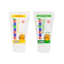 네네덴트 어린이 불소 치약 사과향 + 딸기향, 50ml, 1세트