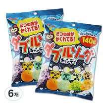 카바야 더블 소다향 캔디, 140g, 6개
