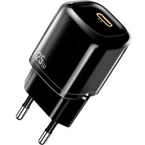 맥도도 25W PD C타입 초고속 미니 충전기, 블랙, 1개