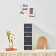 씨밀렉스 래폴드 모듈서랍장 200 슬림 6단 S, 카밍네이처 블랙, 1개