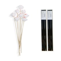 레스쁘리 미니로즈 조화 8p + 디퓨저 스틱 20p, 조화 (오렌지), 스틱 (블렉), 1세트