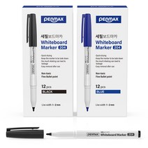 펜맥스 12각 세필 보드마카 검정 12p + 파랑 12p, 혼합색상, 1세트