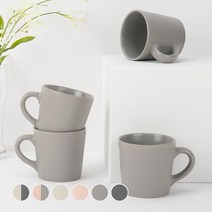 블룸엣홈 스트리샤 머그컵, 라이트그레이, 4개