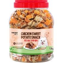 더독 강아지 하드타입 통 져키 간식 1.3kg, 치킨   고구마 혼합맛, 1개
