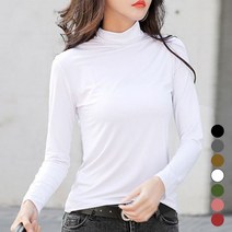 턴키 스판 하이넥 빅사이즈 반폴라 티셔츠 G-292