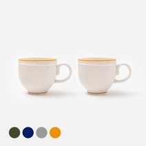 쓰임 레트로 라인 머그, 샌드베이지, 2개