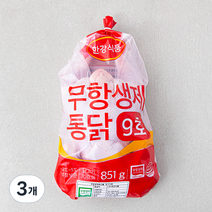 한강식품 무항생제 인증 통닭 9호, 851g, 3개