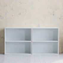 리센트 2단칸조절책장 2p 세트, 화이트, 2단