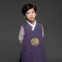 금동이아가한복 남아용 남보라금사보 아동한복세트 AM136