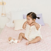 쉬즈홈 유아용 누비 순면 안심 방수패드, 미뉴엣 핑크