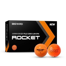 [컬러볼] [쿠팡수입] 빅야드 로켓 골프공 42.7mm 15p, 오렌지, 1개