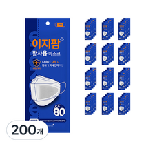 이지팜 황사 미세먼지 마스크 대형 KF80 흰색, 1개입, 200개