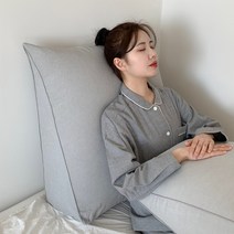 집앤콕 삼각 등받이 쿠션 코튼, 그레이