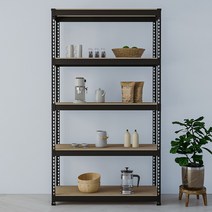 스피드랙 조립식 철제 앵글 선반 5단 1000 x 400 x 1800 mm, 블랙, 1개