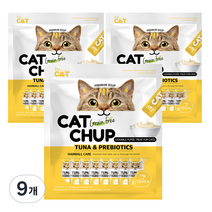 캣찹 고양이 프리바이오틱스 간식 10p, 참치, 140g, 9개