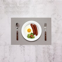 Itar 파스텔톤 방수 식탁매트 테이블, 그레이, 45 x 30 cm