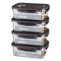코멧 BPA FREE 클리어 밀폐용기 900ml, 4입