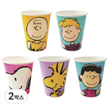 피너츠 칼라 종이컵 혼합 5종 세트, 50개입, 2박스