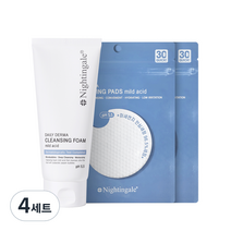 나이팅게일 클렌징 폼 마일드 애씨드 140ml + 클렌징패드 마일드 애씨드 20p, 4세트