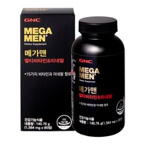 GNC 메가맨 멀티비타민 앤 미네랄 90정, 140.76g, 1개