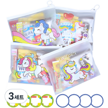 한봄 어린이 단체 선물 지퍼 파우치 간식 세트, 3세트, 간식 8종 x 4p + 라벨스티커 8p
