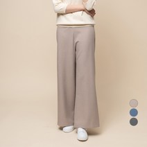 캐럿 여성 멜란지 밴딩 와이드 팬츠