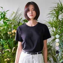 베이직하우스 여성용 기본 솔리드 반팔 티셔츠 LWTS0251