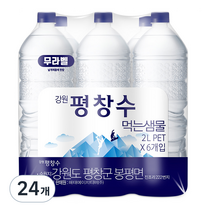 강원평창수 무라벨 생수, 2L, 24개