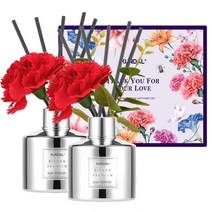 쿤달 퍼퓸 카네이션 에디션 디퓨저 세트, 2개, 베이비파우더향, 200ml