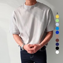 제이에이치스타일 남성용 오버핏 무지 반팔 티셔츠 JHROK130