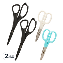 피스코리아 평화 블랙 코팅 가위 2p + 애플 가위 2p 랜덤발송, 혼합색상, 2세트
