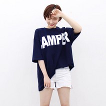 팡팡샵 여성용 캠퍼 반팔 박스 티셔츠