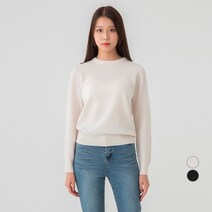 캐럿 여성용 100% 메리노울 크루넥 스웨터