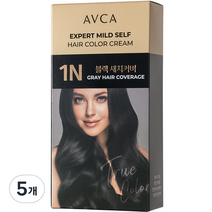 아브카 엑스퍼트 순한 셀프 염색 새치 전용 염모제, 블랙, 5개