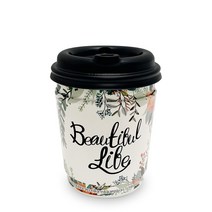 투고팩 플라워 에어홀더 100p + 10온스 종이컵 100p + 타공뚜껑 100p 세트, 1세트