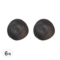 올림머리 가발, 자연검정, 6개
