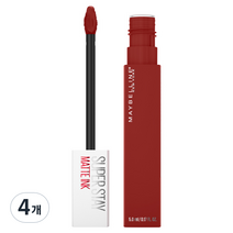 메이블린 뉴욕 슈퍼스테이 매트 립틴트 5ml, 마르살라레드, 4개