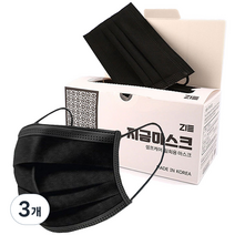 지금 4중 셀프케어 일회용 덴탈 마스크 대형, 50개입, 3개, 블랙