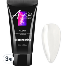 네일블링 인조손톱 네일연장 폴리젤 30ml, 01번 클리어, 3개