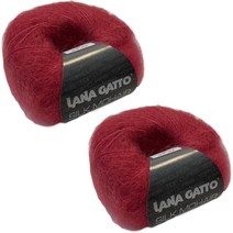 라나가또 실크 모헤어 뜨개실 2p, 6026 인디언레드, 212m