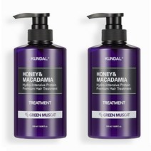쿤달 허니 앤 마카다미아 단백질 트리트먼트 그린머스캣향, 500ml, 2개