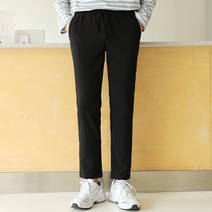 플레이즈 남성용 신축성좋은 스트링 허리밴딩 슬랙스
