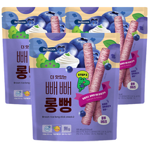 베베쿡 더 맛있는 빼빼롱뻥 유아 과자 30g, 블루베리, 40g, 3개