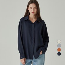 ELLE PARIS 여성용 히든버튼 셔츠 블라우스