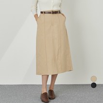 AFINAR 여성용 릴렉스핏 핀턱 롱스커트
