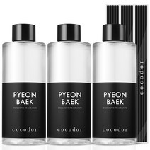 코코도르 디퓨저 리필액 3개 + 리드스틱 15개입, 편백향, 200ml