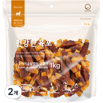 굿데이 건강한육포 강아지간식, 오리고기 + 고구마, 1kg, 2개
