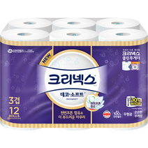 크리넥스 천연펄프 데코 앤 소프트 롤화장지 35m, 12롤, 1팩