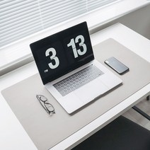 양면 가죽 방수 데스크매트, 그레이 + 화이트